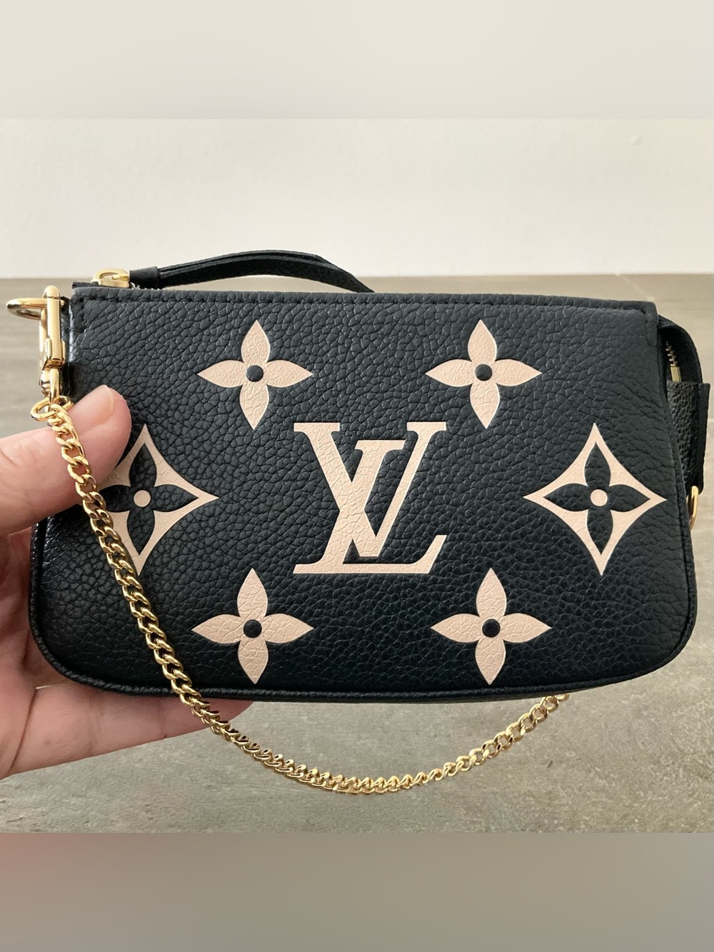 Louis Vuitton Pochette Empriente Leather Bicolor Mini Accessories Pouch